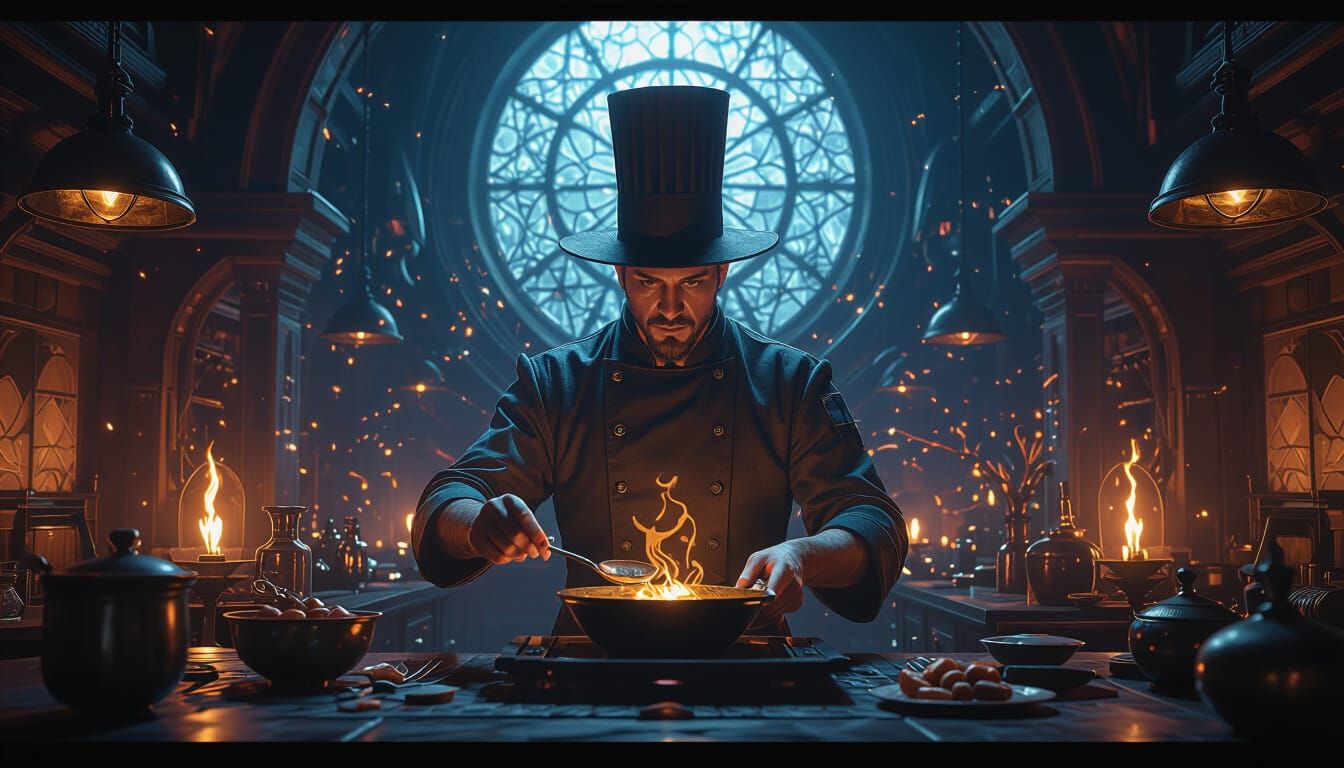 Dark Fantasy Concept Art Masterpiece in Vibrant Violet and Y...