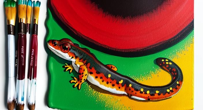 Ndebele Style Painting of Scarlet Salamander