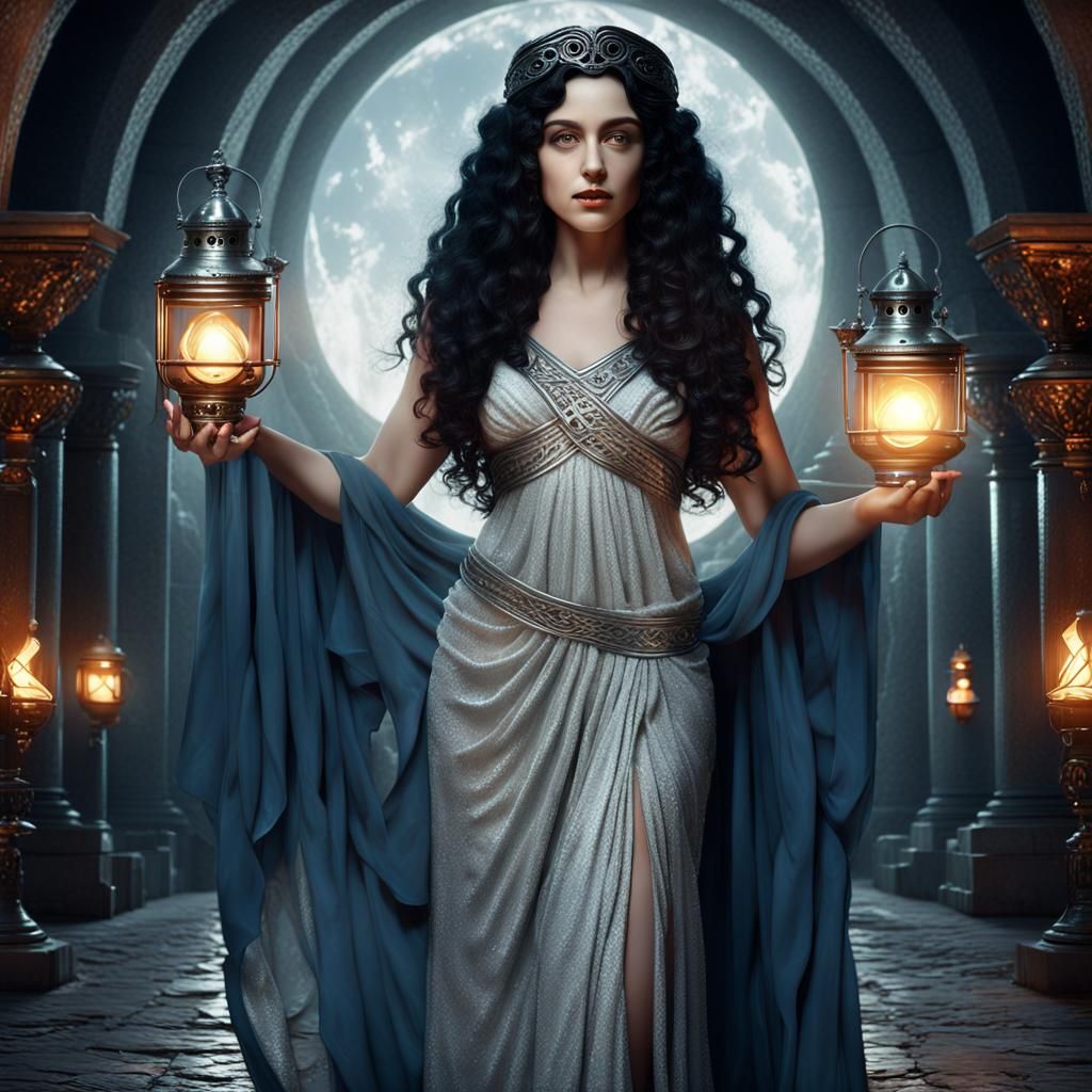 Greek Goddess Hekate in the Underworld: Fantasy Art