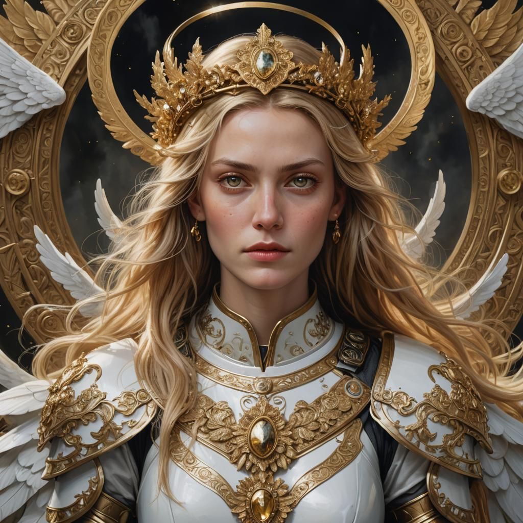 Hyperrealistic Portrait of an Angelic Woman