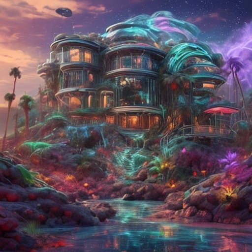 Celestial New Year's Celebration in Vibrant Cosmic Light