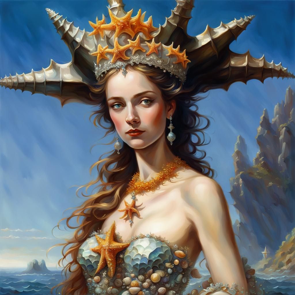 Dreamlike Sea Queen with Shell Sword