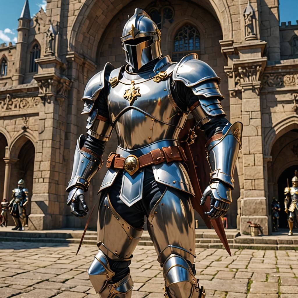 Knight Posing in JoJo Style, 8K 3D Render