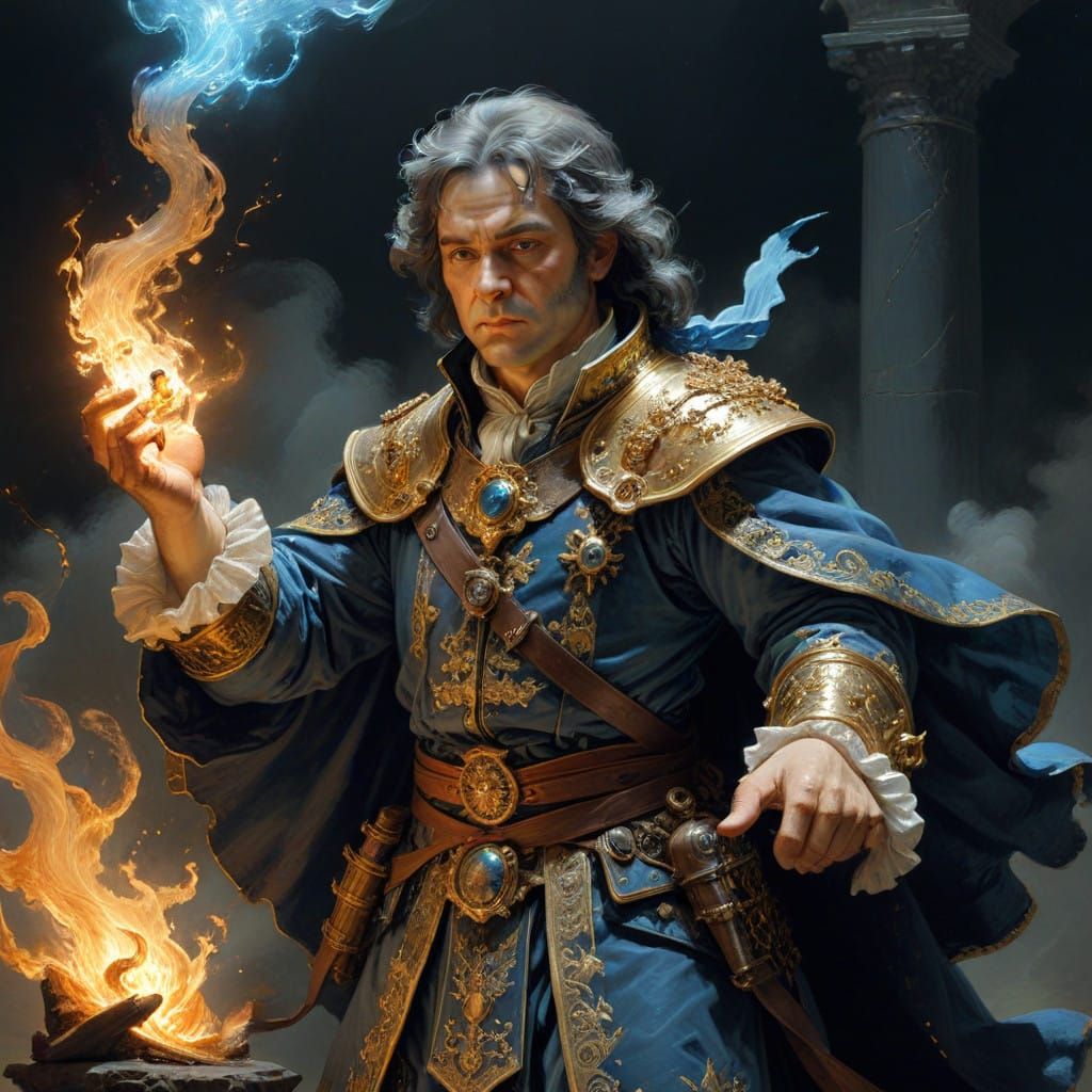 Surreal Cleric Navigates Blazing Inferno in Hyperrealistic S...