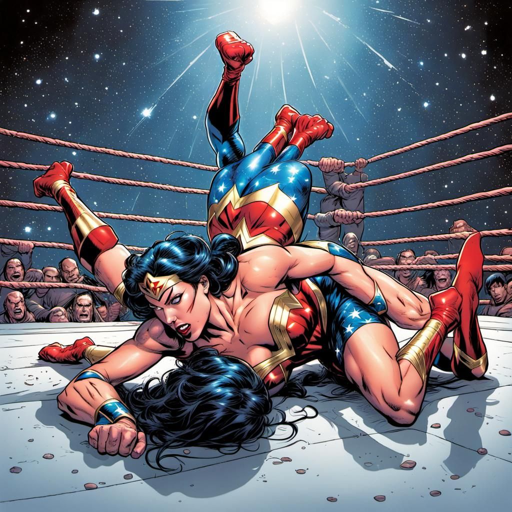 Wonder Woman Wins Bikini Wrestling Match