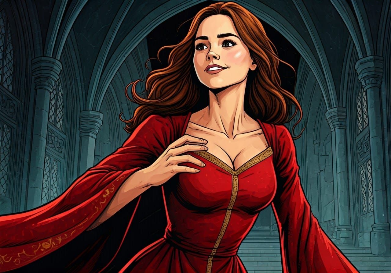 Jenna Coleman as Clara Oswald in Whimsical Medieval Portrait