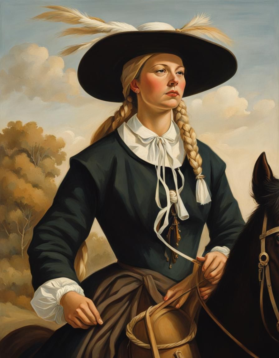 Native American Woman as Pilgrim in 1700s Portrait
