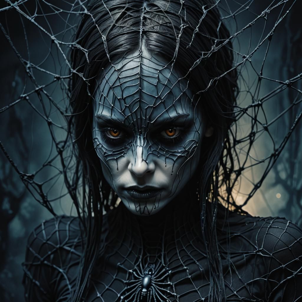 Gothic Surrealism: Undead Thread Woman Close-Up