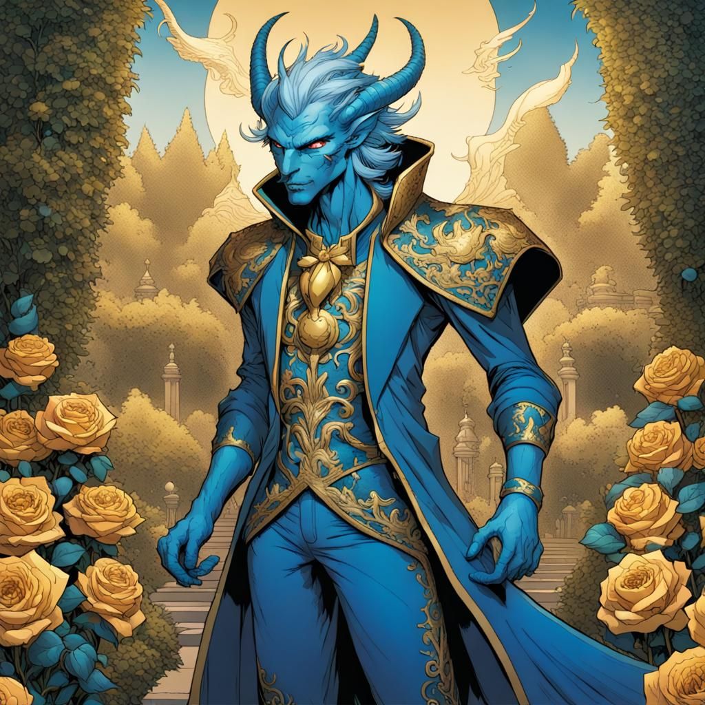 Dragon Demon in Golden Rose Garden