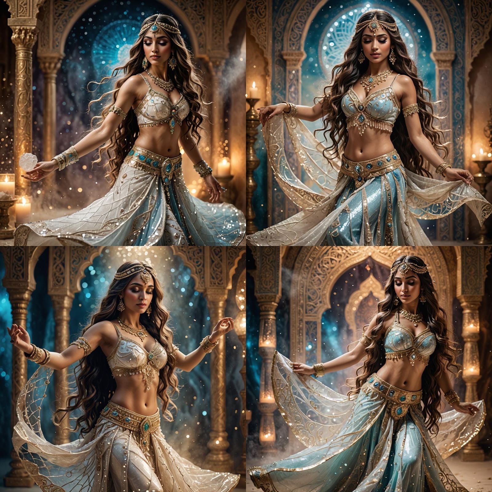 A tunisian beauty  belly dancer woman made of sugar with lon...