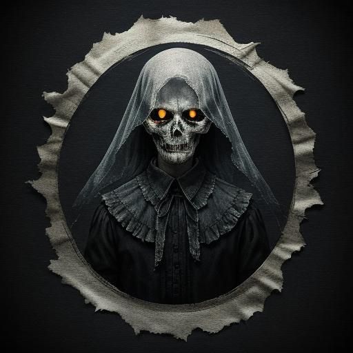 Ethereal Evil: Ghostly Figure in Tattered Black Fabric