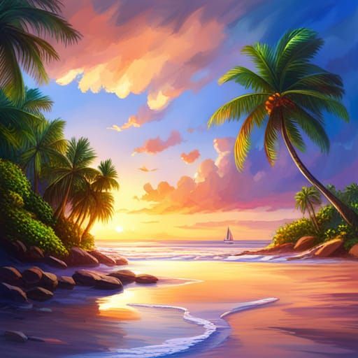 Idyllic Tropical Beach Scene