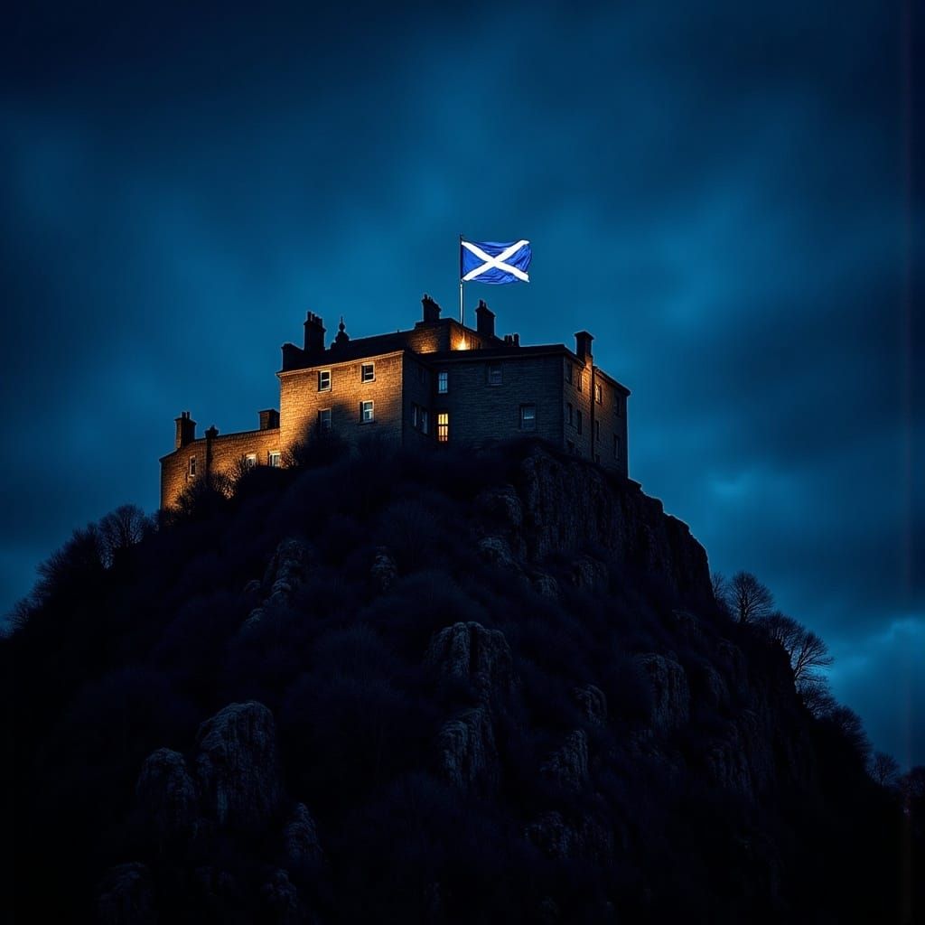 Edinburgh Castle with Ghosts at Night