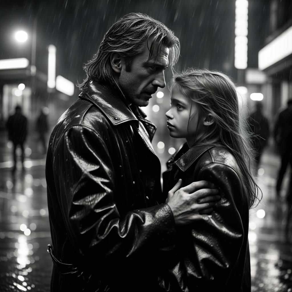 Dramatic Black and White Cityscape Scene