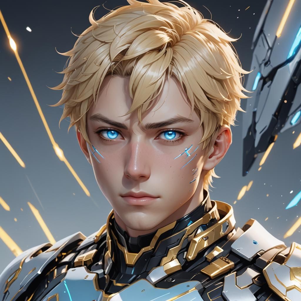 Anime Portrait: Young Man in Advanced Space Armor