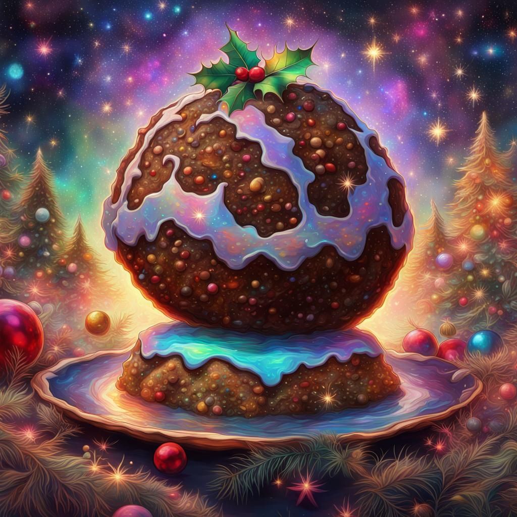Holographic Christmas Pudding by Pablo Amaringo
