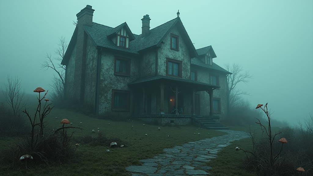 Foreboding Haunted Mansion in Gothic Horror Style