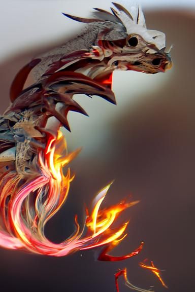 Majestic Fire Dragon in Flight