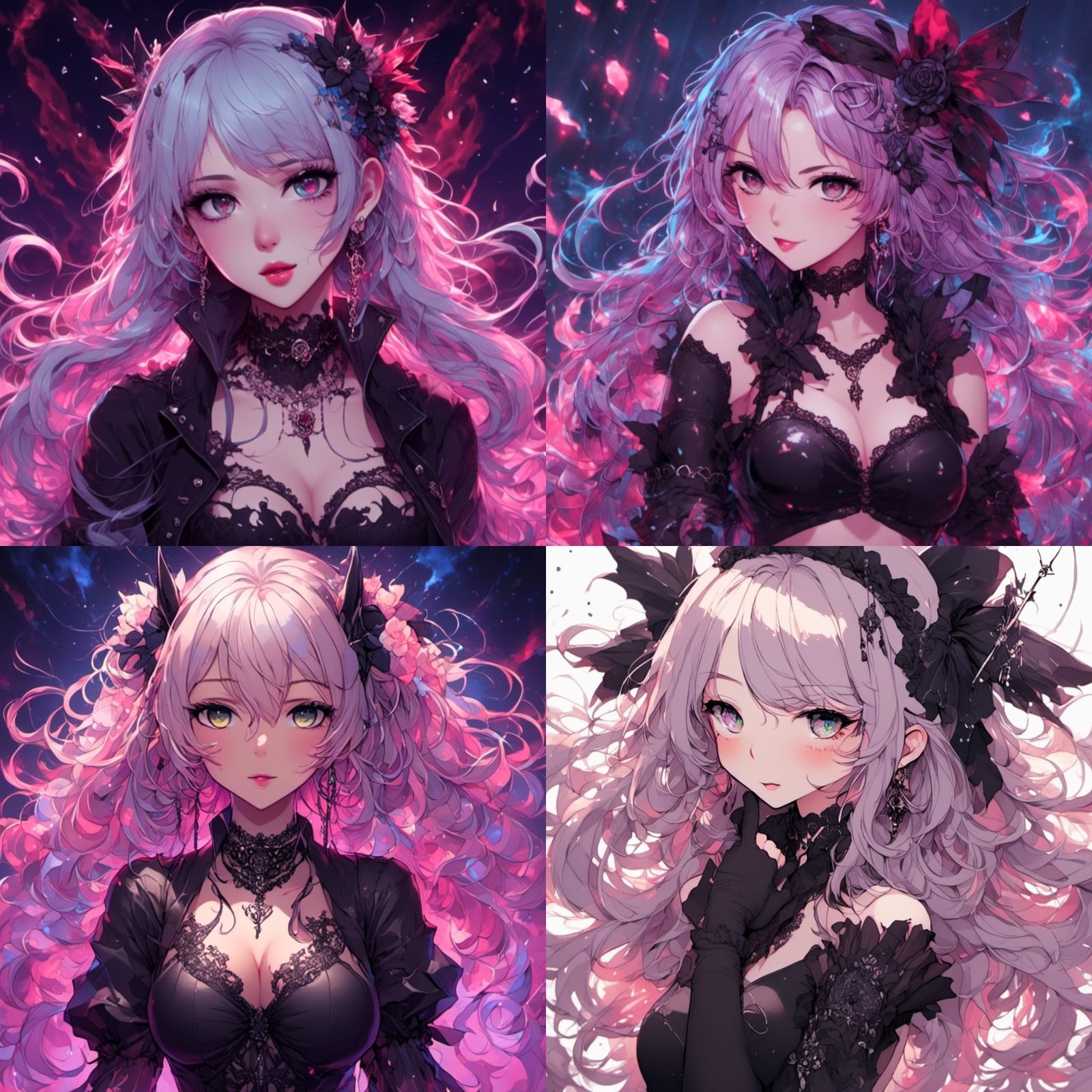 Anime Goth Women in Alternative Style