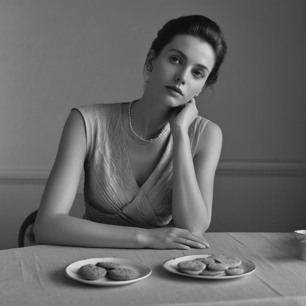 Elegant Woman with Cookie in Fine Art Photography