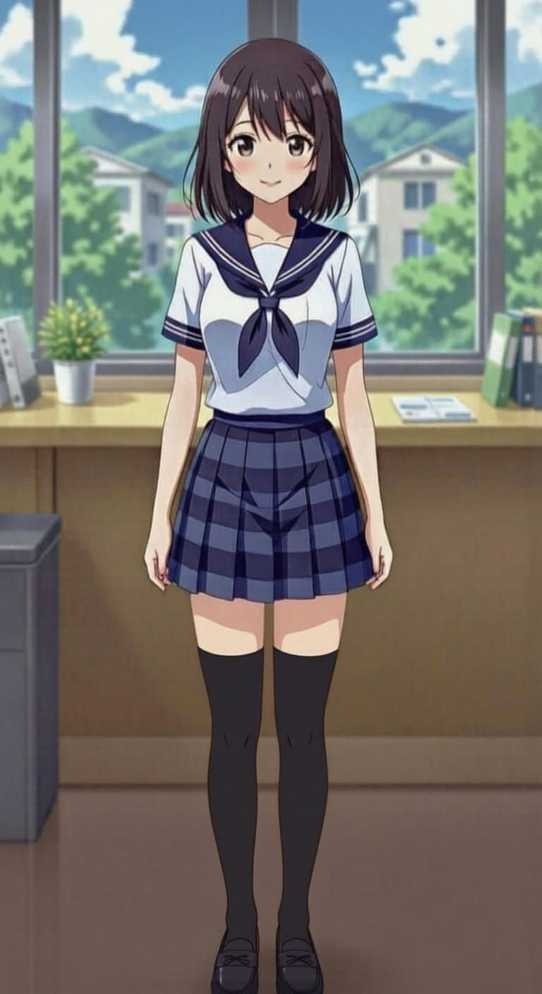 Shirai Hinako in School Uniform