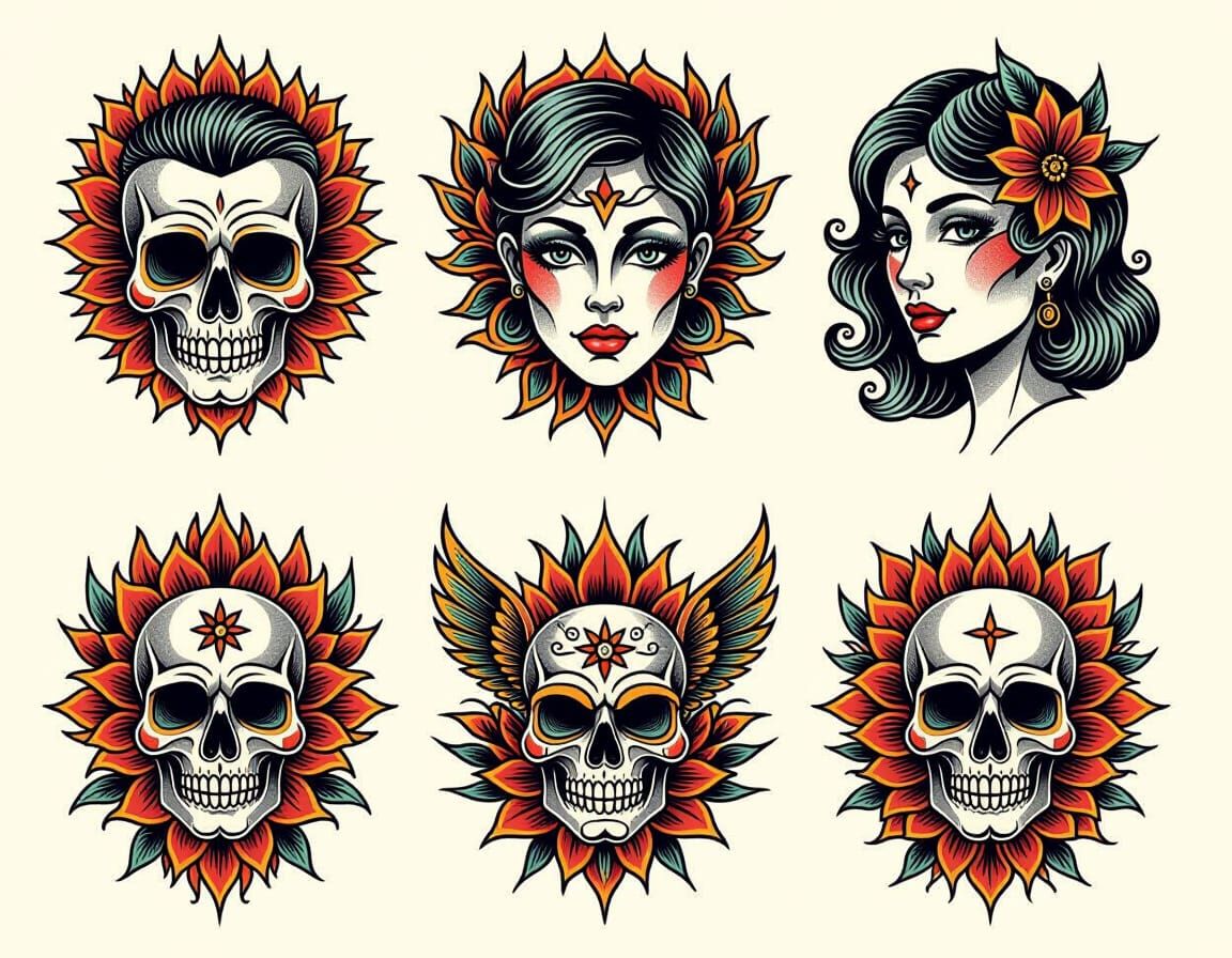 Bold Tattoo Designs in Neo-Traditional Style
