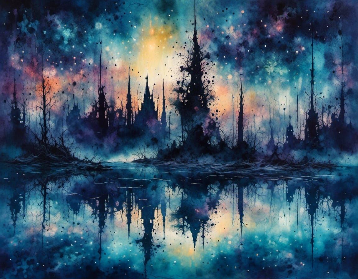 Cosmic Spires in Psychedelic Dreamscape