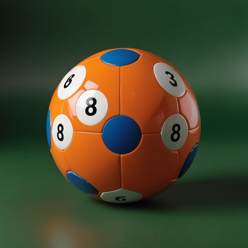 Ball Collection with Number 8 Tags in a Vintage Style