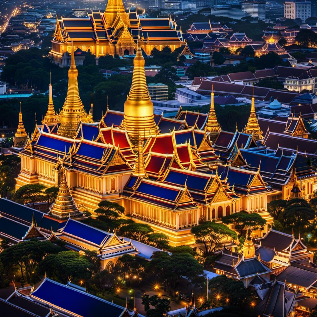 Grand Palace, Bangkok: Detailed Matte Painting at Night