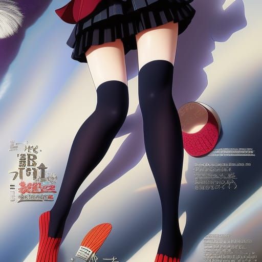 Anime Girl Showing Feet Soles in Dirty Socks