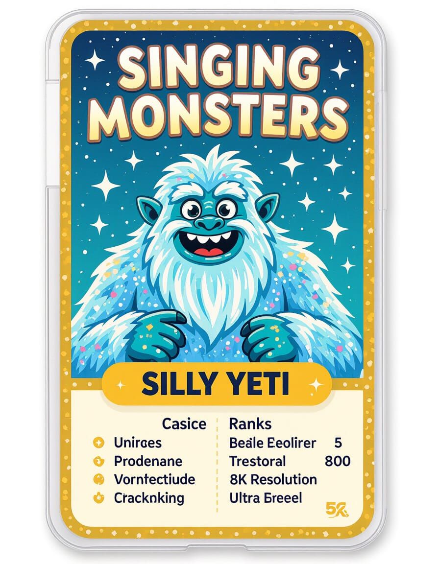 Glitter Yeti Singing Monster Trading Card