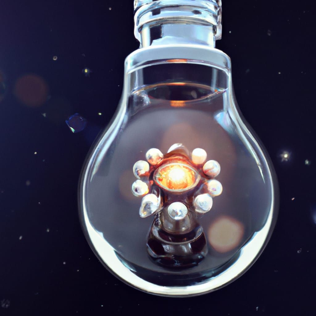 Inner Solar System in Lightbulb, Photorealistic Future