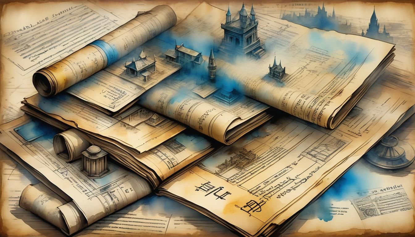 Watercolor Blueprints of Fantastical Worlds