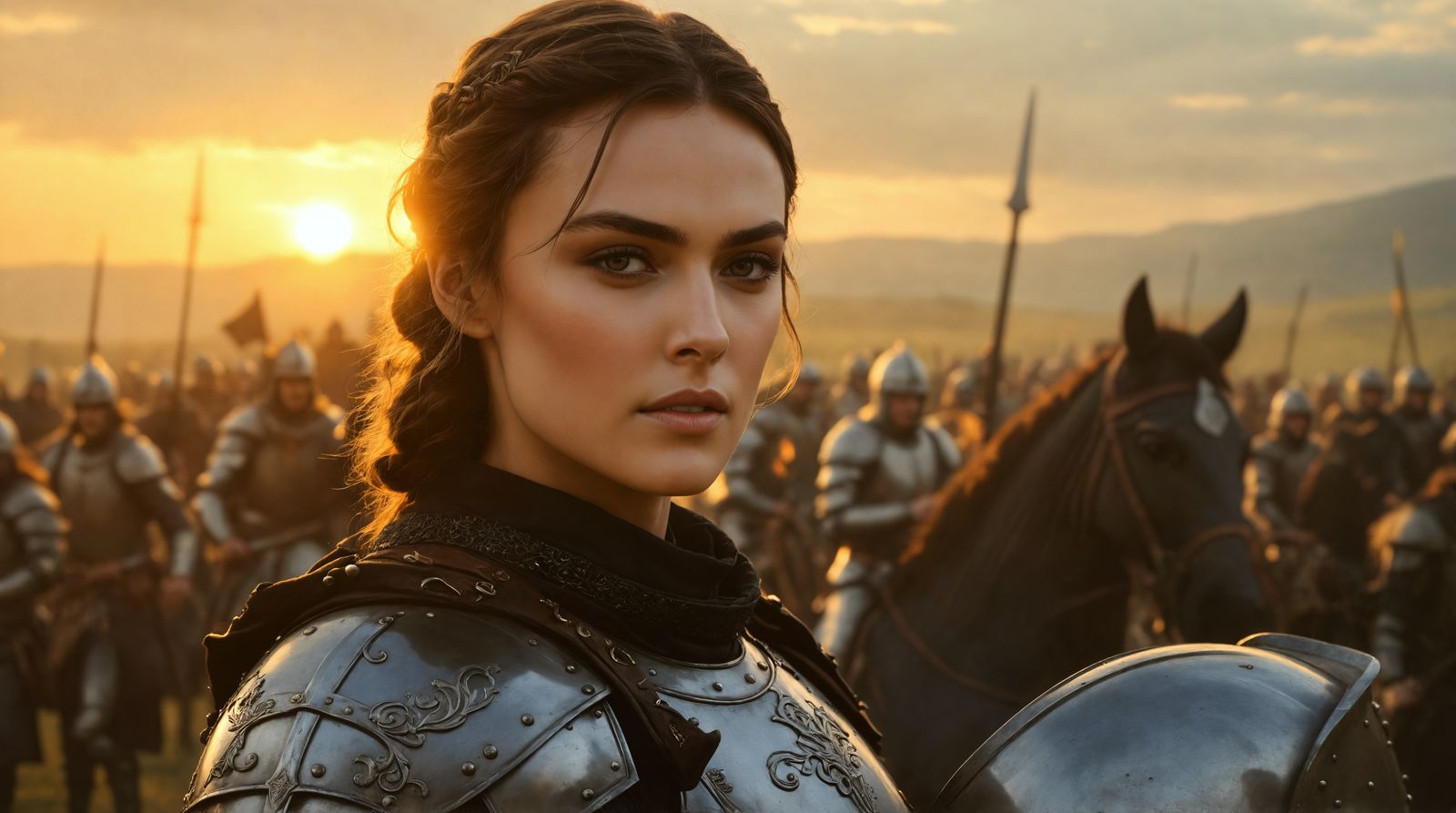 Keira Knightley as a Medieval Knight in Armor