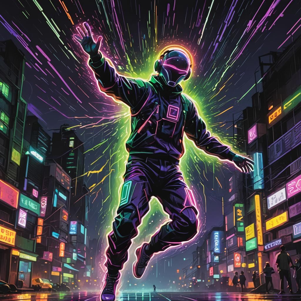 The figure appears to be dancing