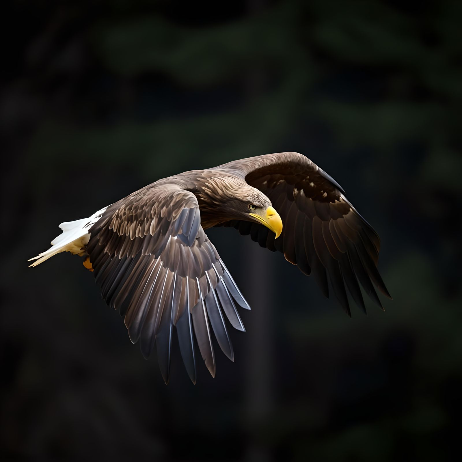 European Eagle Portrait in Flight