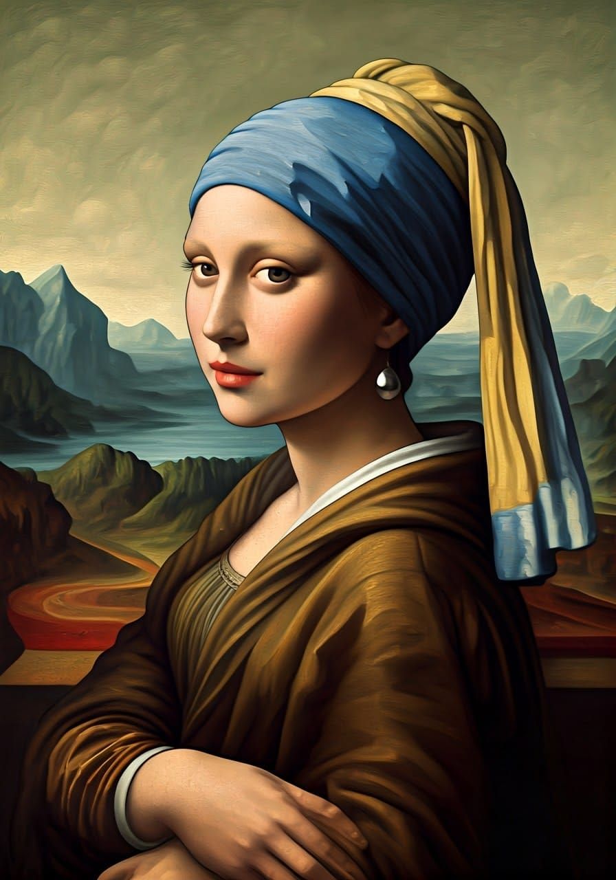 Serene Renaissance Woman in Blue Turban