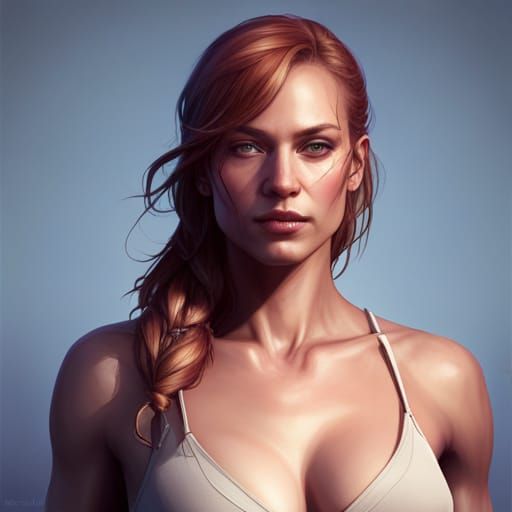 Detailed Portrait of a Female Puma in Artgerm Style