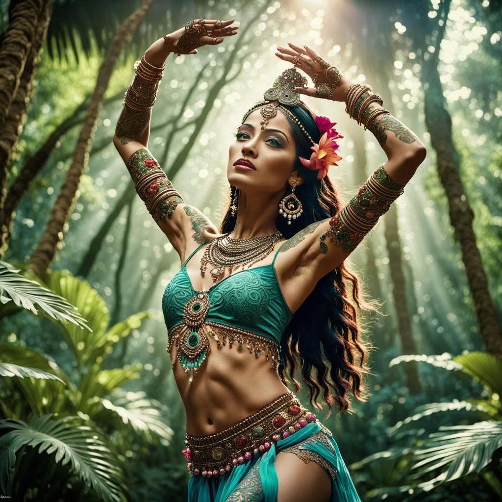 Exotic Belly Dancer in Tropical Paradise