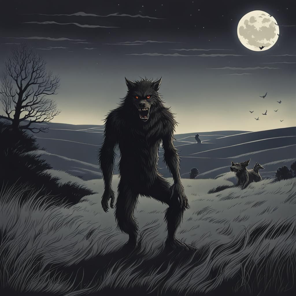Werewolf on the Moors at Night
