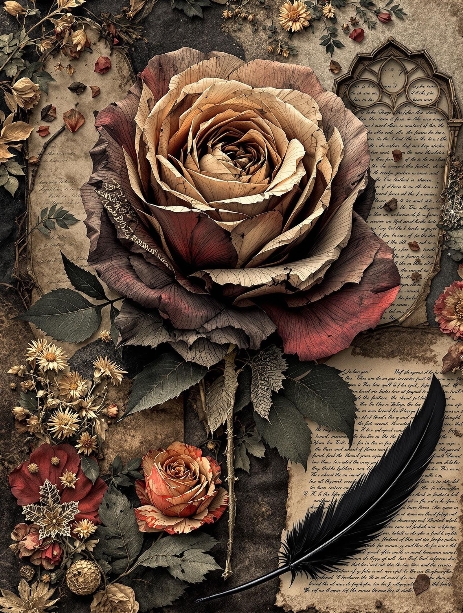 Gothic Romance in Fragmented Paper Collage
