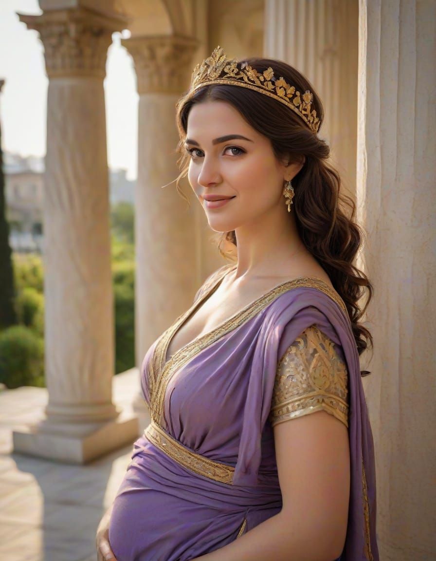 Ancient Greek Princess in Regal Splendor