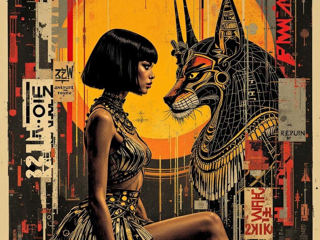 Egyptian Woman in Shepard Fairey and Aaron Horkey Style