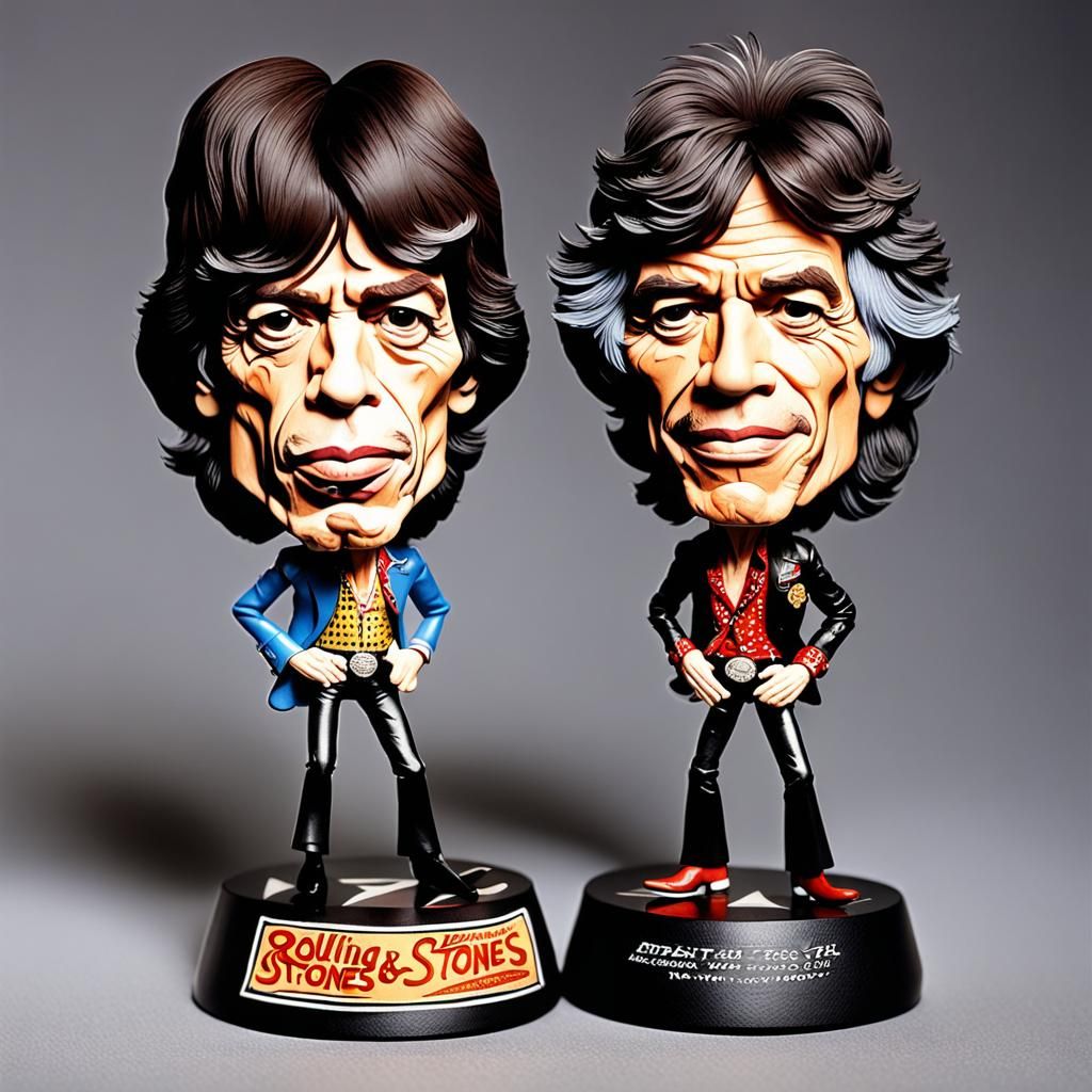 Mick Jagger and Keith Richards as Bobbleheads