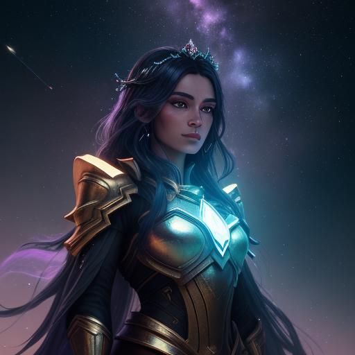 Goddess Descends Through Nebula in Cosmic Fantasy Art