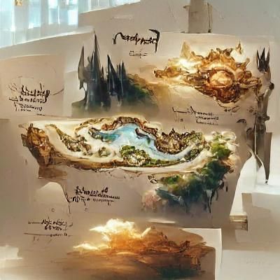 Detailed Fantasy Map Concept Art