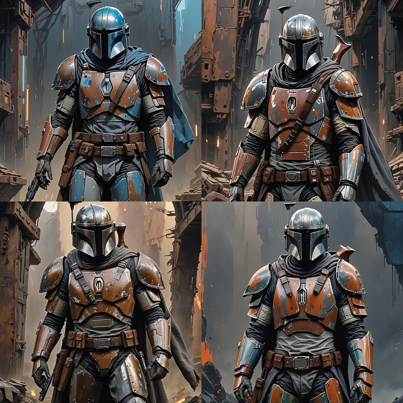 Mandalorian Warrior in Rusted Beskar Armor