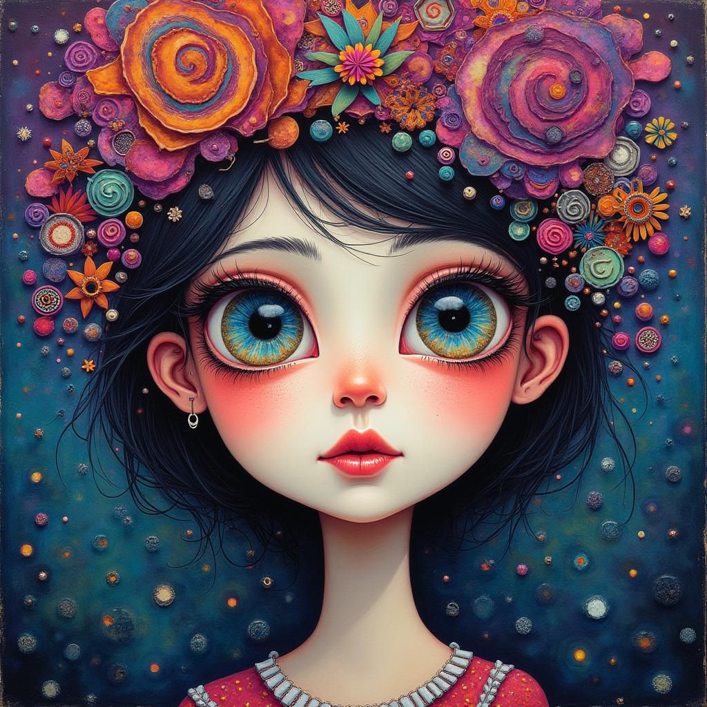 Kaleidoscope Eyes: A Surreal Dreamscape of Iridescent Colors