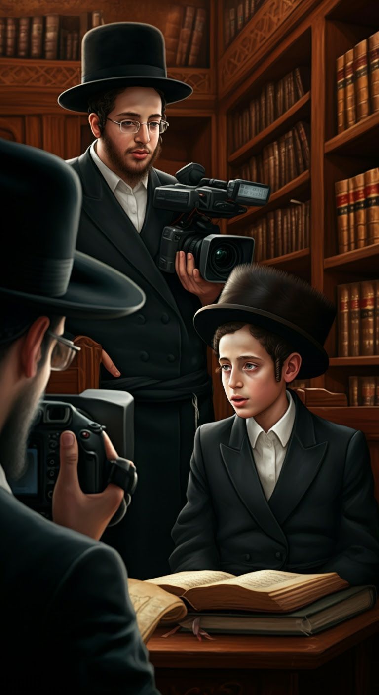 Chassidic Student and Videographer in Digital Illustration