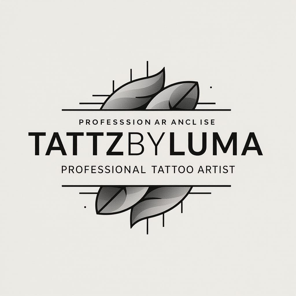 TattzByLuma: Modern Black & Grey Tattoo Artist Logo